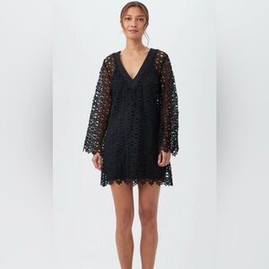 Trina Turk Black Lace Overlay Dress